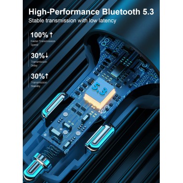 BCADON Bluetooth 5.3 FM Transmitter for car, Type-C PD 30W & QC3.0 18W USB Car Charger, Cigarette Lighter Bluetooth Car Adapter for Music, Hands-Free Call, Hi-Fi MP3 Player, 7 Colors LED Backlit